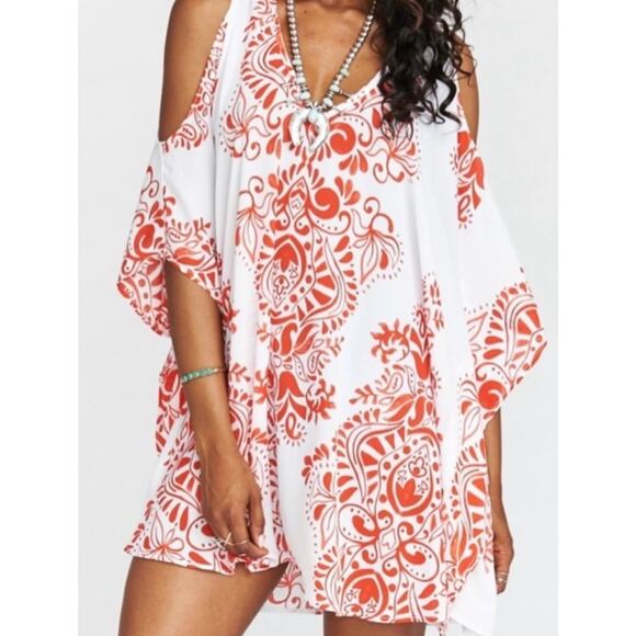 Show Me Your Mumu Peta Boo Tunic in Hendigo Go Red and White Floral - Large - Picture 1 of 7